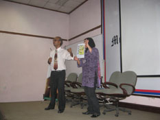 Galuh showing ASB's matrial for DRR