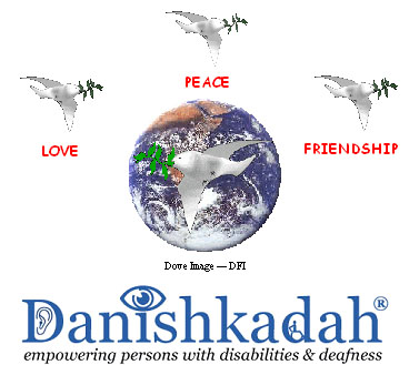 photo of 3 doves flying around the globe each taged with Love, Peace and Friendship
