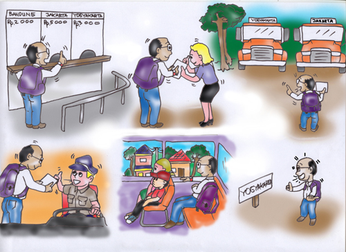 Cartoon Illustration - Inaccessible Transporty system