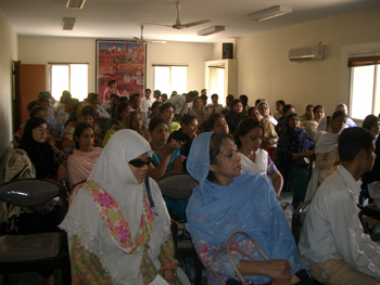 Shaiza Husan and Rukhsana R. Jaffer member Managing Committee Idariue visible at front left audience 1 Shaiza Husan and Rukhsana R. Jaffer member Managing Committee Idariue visible at front left